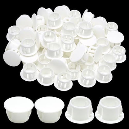 EASYEAH 40PCS 1/2"(13mm) White Plastic Hole Plugs, Screw Hole Plugs - size: 1/2"/13mm