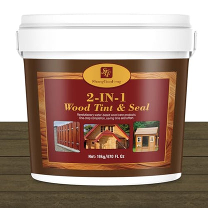 Mission Brown Advanced 5 Gallon Wood Sealant & Finish | Enhances Wood Grain | Flexible, Crack-Resistant Coat for Inside/Outside Terrace and Fence,Planting Boxes,Non-Toxic Environmentally Friendly - color: Mission Brown, size: 5 Gallon