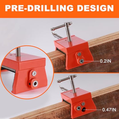 2PCS Cabinet Clamps Built-In Drill Aligner Cabinet Installation Tools with Pads and Alignment Plate, Cabinet Face Frame Alignment Tool