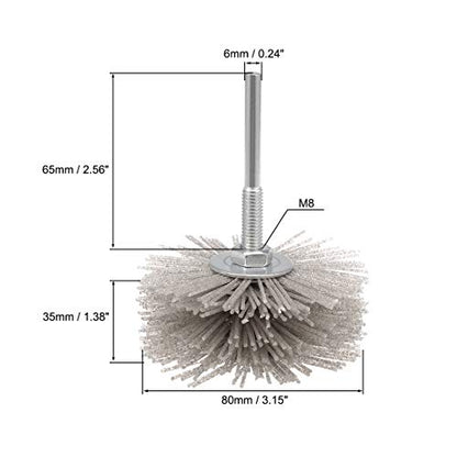uxcell Nylon Wheel Brush 80 Grits Abrasive Grinding Head with 6mm Threaded Shank - style: 80 Grit