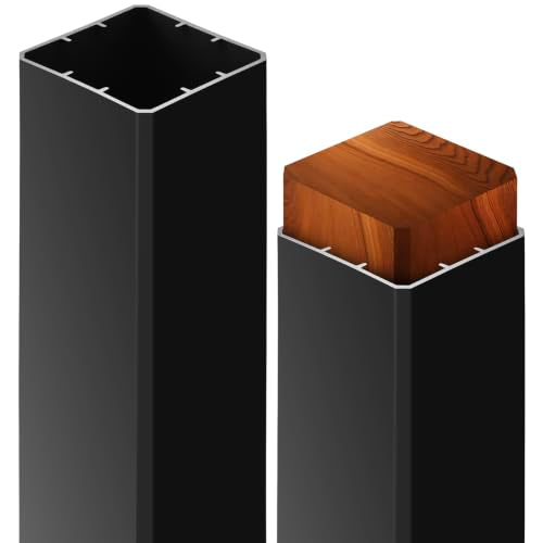 CroBlissful 2 Pcs 4 x 4 x 39" Black Vinyl Post Wrap Sleeve, Weatherproof