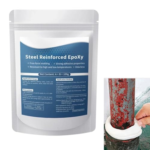 Steel Reinforced Epoxy Putty, 2026 New Epoxy Putty, Durable Metal Repair Putty for Filling Cracks and Holes, Portable Multi Surface Repair Putty for Pipe and Railing Repair (100G)