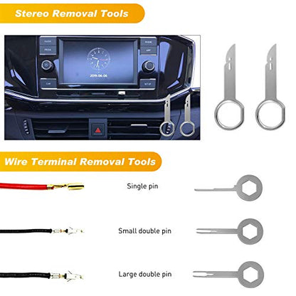 GOOACC - GRC-49 19Pcs Trim Removal Tool Set & Clip Plier Upholstery Remover Nylon Car Panel Removal Set with Portable Storage Bag - color: Blue