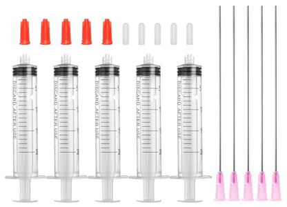 20ml Glue Applicator Syringes with 18G 4 Inch Blunt Tip Long Needle and Cap - size: 20ml