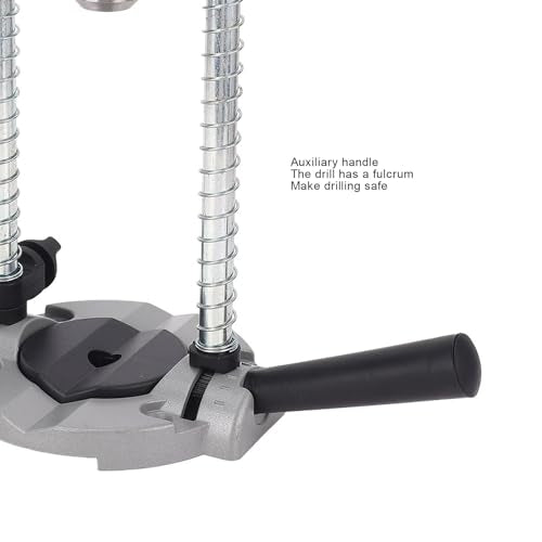 Portable Drill Press, Precision Drilling Jig Attachment with Chuck for Straight or Angled Holes, 1.5-13MM Clamp Range, 38-43MM Stand Hole, Adjustable Depth Stop, Spring-Load