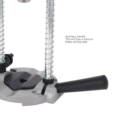 Portable Drill Press, Precision Drilling Jig Attachment with Chuck for Straight or Angled Holes, 1.5-13MM Clamp Range, 38-43MM Stand Hole, Adjustable Depth Stop, Spring-Load