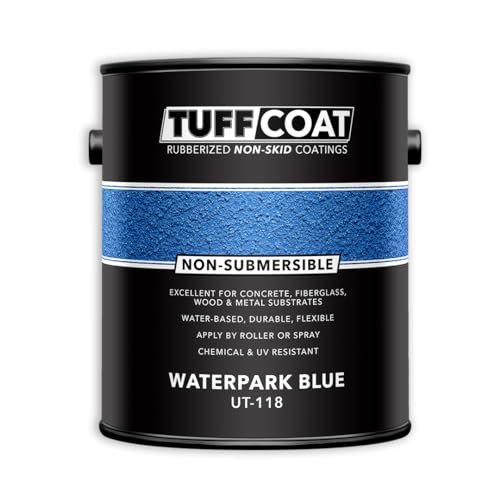 Tuff Coat UT-118 Waterpark Blue - 1 Gallon: Medium Texture, Non-Submersible, Water-Based, Rubberized Non-Skid Coating