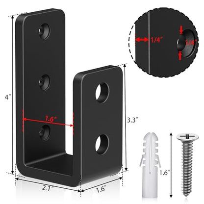 2x4 Door Barricade Brackets, 6mm Thickened Security Brackets(2Pack) - size: 6mm 2PCS