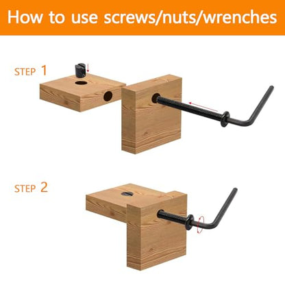 30 Set Crib Screws Replacement Set, M6x20/30/40/50/60mm - size: Black-M6x20/30/40/50/60mm-30 Sets