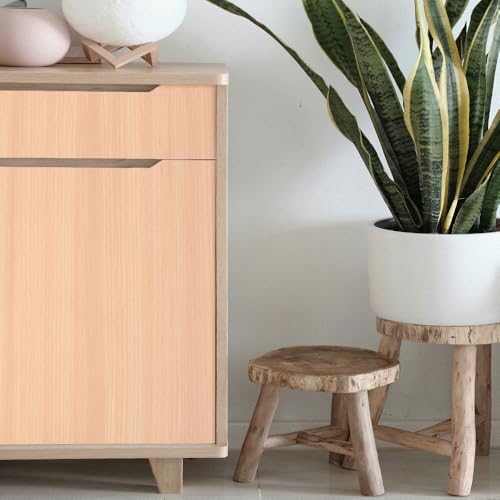 ROSEROSA Peel and Stick Faux Maple Wood Architectural Film Self-Adhesive Vinyl Film Wallpaper Door Wrap Counter Top Border Mirror Molding Trim WD326 - size: 24" x 1181"