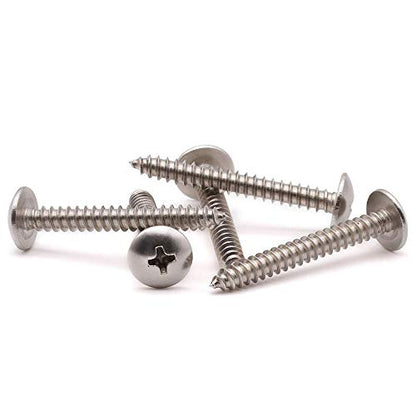 #10 x 1-3/8" Stainless Steel Truss Head Self Tapping Screws, 304 SS (18-8), Phillips Drive, Corrosion Resistant Screws for Wood, Metal & Sheet Metal Projects, 50 Pack - size: #10 x 1-3/8"