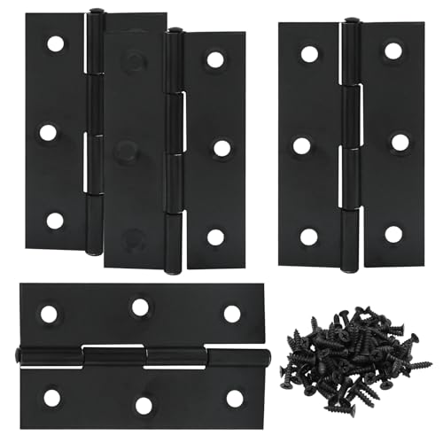 3 Inch Stainless Steel Door Folding Butt Hinges, Black, 4PCS - style: 4Pcs 3" Black