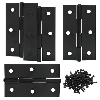 3 Inch Stainless Steel Door Folding Butt Hinges, Black, 4PCS - style: 4Pcs 3" Black