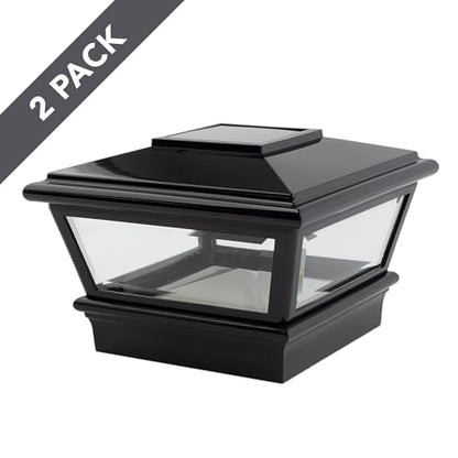 Deckorators Solar Post Cap, Black VersaCap (2-Pack)