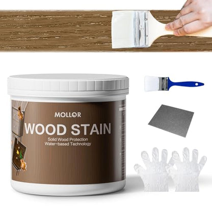32 Oz Water Based Wood Stain and Sealer in One, Natural, with Tools - color: Natural, size: 32 FL.OZ