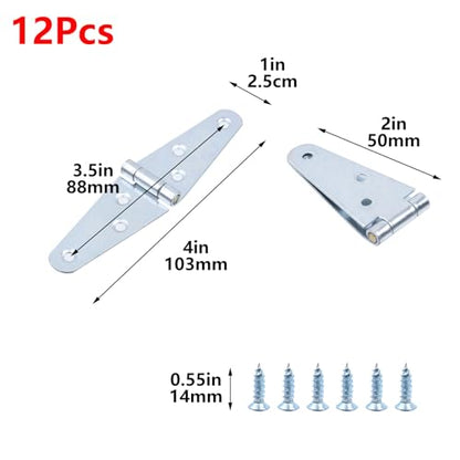 Geesatis 2" Strap Hinges Heavy Duty Gate Hinges,Iron,12Pcs Silver - color: Silver, size: 2inch(12Pcs)