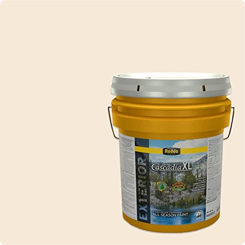 Rodda Paint CASCADIA XL Exterior Satin All Seasons Paint & Primer in One, 5-Gallon, Artisan White - color: Artisan White, size: 640 Fl Oz (Pack of 1)