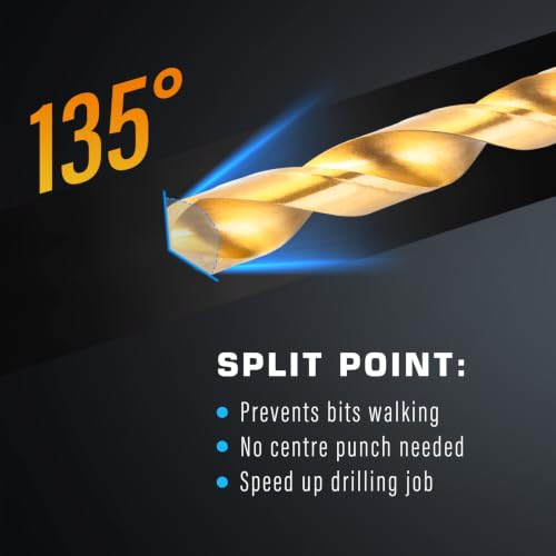 230 Pcs Titanium Twist Drill Bit Set, Coated HSS 135° Tip 3/64"-1/2"