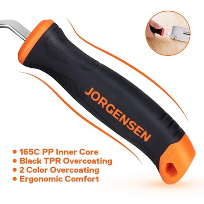 JORGENSEN 10" Dovetail Reversible Saw, Professional Cutting Jamb Saw, 13TPI Double Ground Teeth Flush Cut Saw Spring Loaded Design Cranked Soft Handle, Shorten Door Frame, Tile Installation and Prep