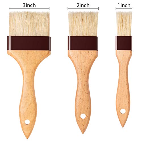 Boao 4 Pcs Pastry Brush, Natural Bristle Basting Brush, 1, 2, 3 Inch - size: 1, 2, 3 Inch