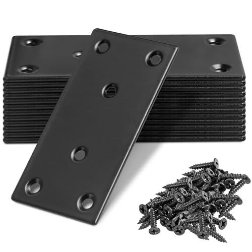 100 x 50 x 2mm Flat Mending Plate - Stainless Steel - Black - 12Pcs - color: Black, size: 100 x 50 x 2mm