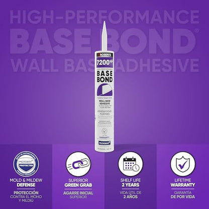 Roberts High-Performance Base Bond Wall Base Adhesive - 30 Oz. (887 mL) - size: 30 Fl Oz