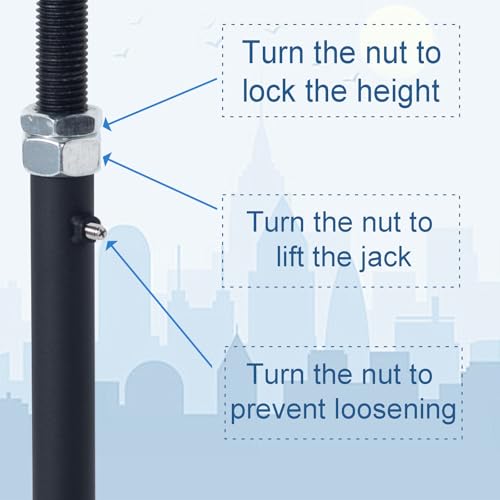 4 Pack Mini U-Shaped Screw Jack for 4x2, 4x4, 4x6 Joists - Adjustable Steel Telepost with U-Head, U-Shaped Floor Jack, U-Shaped Post Jack.11-15 Inch Adjustment Range - size: 11-15