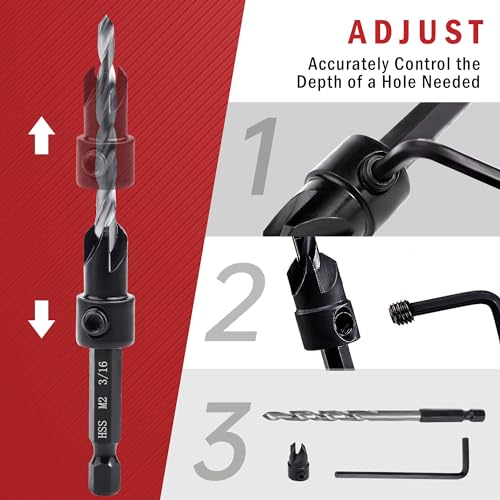 3PCS M2 Countersink Drill Bit Set - size: 3pcs