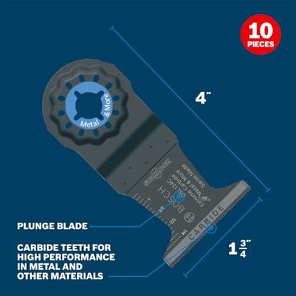 Bosch OSL134C-10 Carbide Plunge Cut Blades for Multi-Tool CV18DBL (10-Pack) - size: 1-3/4 in