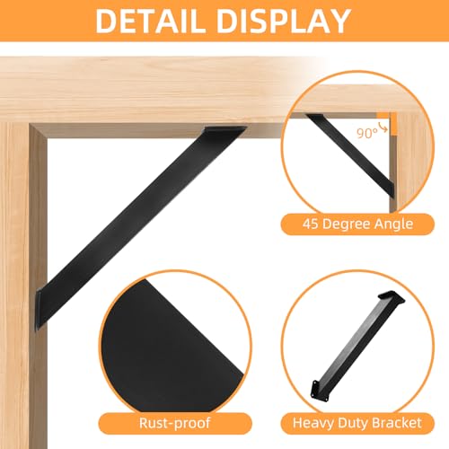 45 Degree Angle Support Bracket 45-Degree Angle Corner Braces Inside Joint Bracket for Post and Beam Wood Frame DIY Connector, 4 PC
