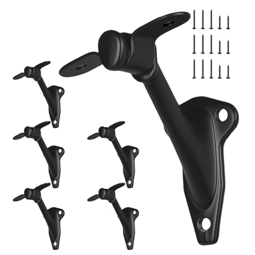 HOME MASTER HARDWARE Handrail Bracket for Stairs, Matte Black, 6 Pack - color: Matte Black, size: 6 Pack
