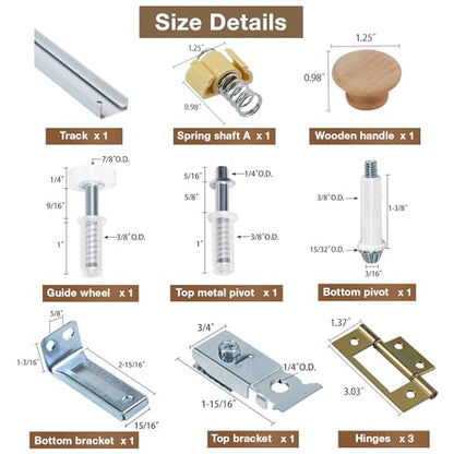 Bifold Door Hardware Kit, 24-Inch Bi-fold Closet Door Track Kit Bifold Closet Door Hardware Kit Folding Door Hardware Repair Replacement Tool Kit - size: 24 Inch Track