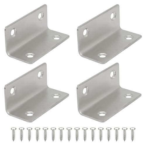 4 Pcs Corner Brace Angle Bracket, 2.36"x 1", Silver - size: silver,2.36"x 1"