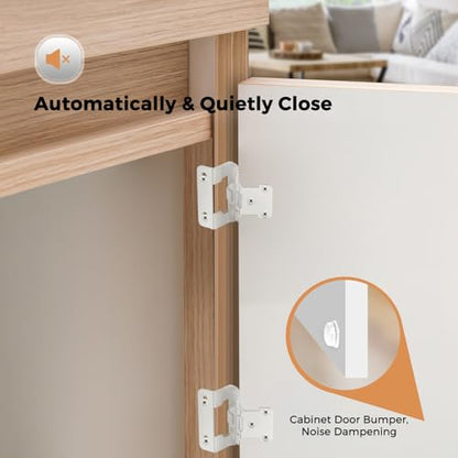 Ravinte White Semi-Overlay 1/2 inch Self-Closing Hinges, 10 Pack - color: White
