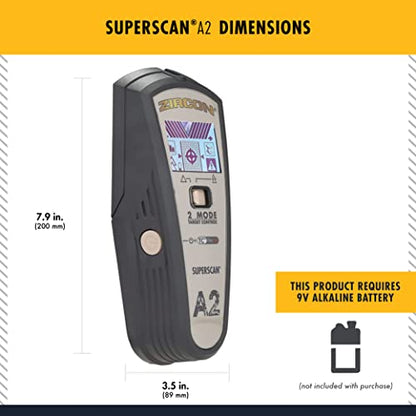 Zircon SuperScan A2 Advanced Stud Finder with 2 Mode Target Control, StudScan and DeepScan Mode - style: A2