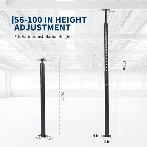 Adjustable Jack Post 56"-100", 2Pack House Floor Jack, 18000LBS House Jacks - color: Black/56"-100"