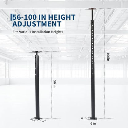 Adjustable Jack Post 56"-100", 2Pack House Floor Jack, 18000LBS House Jacks - color: Black/56"-100"