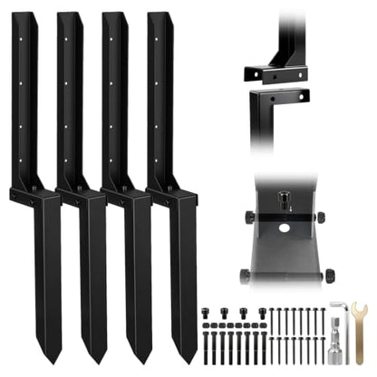 Fence Post Repair Kit 33" 4 Pack, Fix Leaning 4x4/6x6 Wood Posts