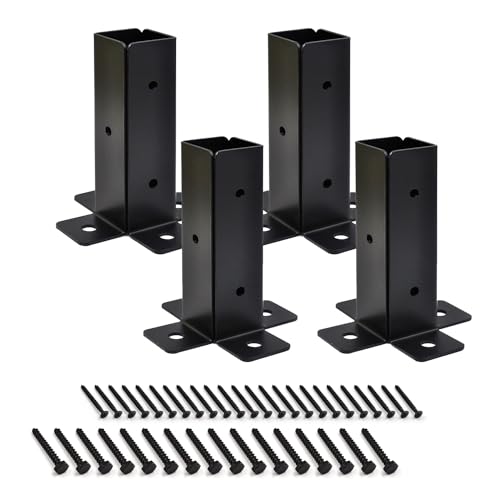 8 Pcs Deck Post Base Bracket,1.5x1.5, 2x2, 2x4, 4x4 Adjustable Base Bracket - color: (8 PACK)