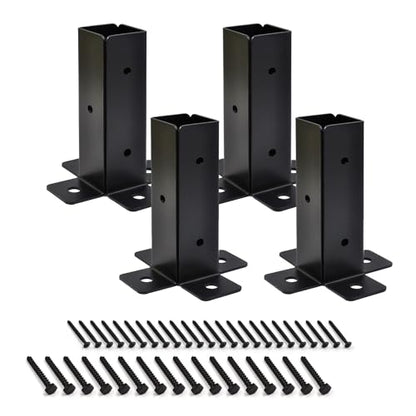 8 Pcs Deck Post Base Bracket,1.5x1.5, 2x2, 2x4, 4x4 Adjustable Base Bracket - color: (8 PACK)