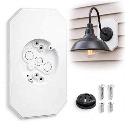 Podoy Vinyl Siding Mounting Block with Built-in Electrical Box (White) - size: 1, style: White