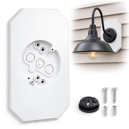 Podoy Vinyl Siding Mounting Block with Built-in Electrical Box (White) - size: 1, style: White