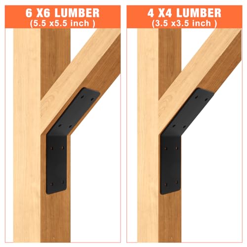 4Pcs Inside Mount 45-Degree Angle Bracket,5x5x3 Corner Brace Support - size: 5"x 5"x 3"