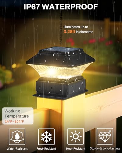 RGBW Solar Lights for 4x4 Posts, Warm White Light, 10 Pack - color: RGBW Black-Classic, size: 10 Pack