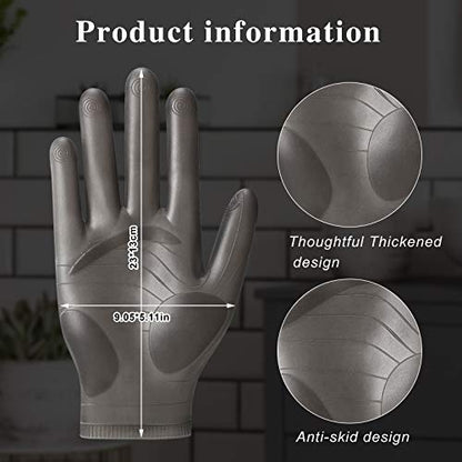 Patelai 2 Pairs Epoxy Silicone Gloves for Resin Reusable, Black, Blue