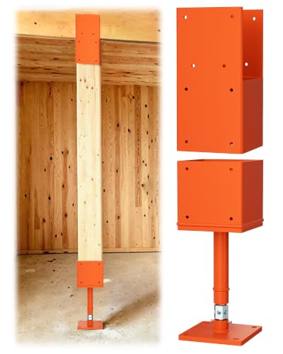 FMhotu Screw Jack Post Kit, 6" x 6" Adjustable Shore Jack & Purlin Splicer - color: Orange, size: 6x6