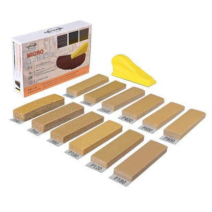 120Pcs 40–800 Grit Micro Sander Kit for Wood, Tight Spaces - style: Yellow(Grit40-800)