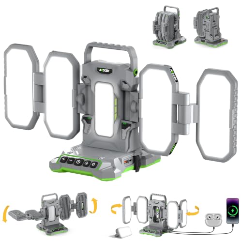 Azocek 10,000LM Portable LED Work Light Compatible with Dewalt 20V Battery - color: Yellow