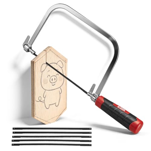 KATA 6.5" Coping Saw, Precision Woodworking & Craft Hand Saw with 6 Blades