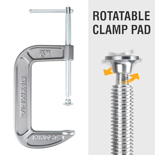 Olympia Tools C-Clamp, 38-146, (6" X 3.5") - size: 6-Inch x 3.5-Inch